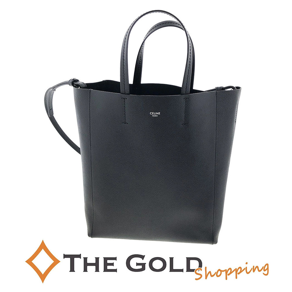 Celine Vertical Cabas Leather Tote Bag Black